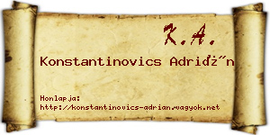 Konstantinovics Adrián névjegykártya